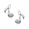 Silver Musical Note Earrings with Cubic Zirconia Kdk5351