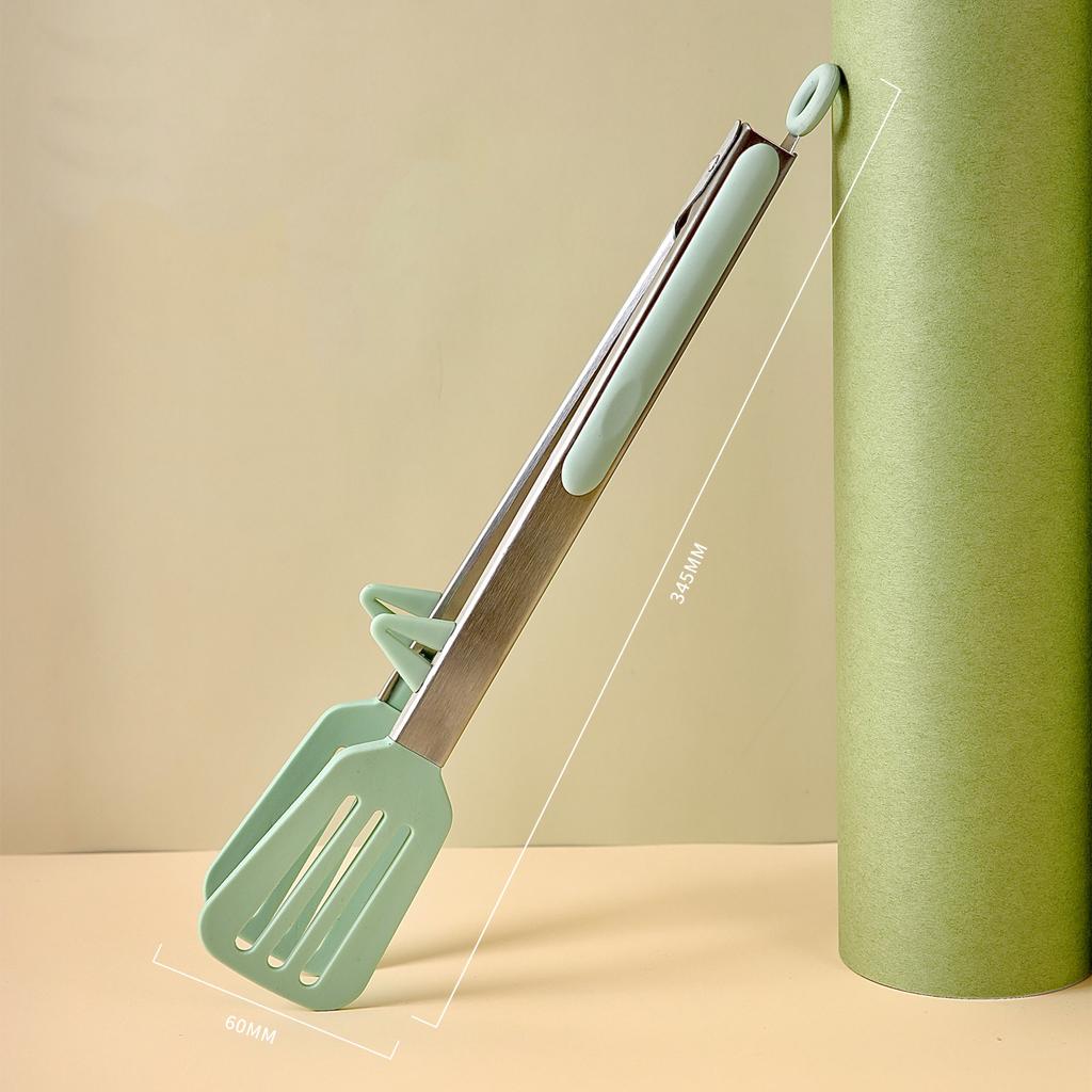 Mattang i rustfritt stål Kjøkkentang Silikon Nylon Sklisikker matlageklips Klemme BBQ Salatverktøy Grill Kjøkkentilbehør