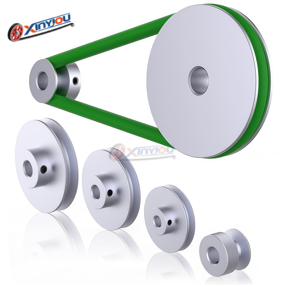 PU round belt pulley 10mm round belt single groove V-O belt pulley aluminum alloy motor single spindle transmission wheel