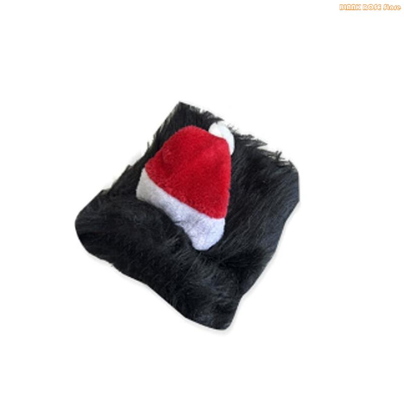 

K1AE Lions Wigs Santa Hat Dog Christmas Costume Beard Fabric Holiday Dress For Pet Gatherings S