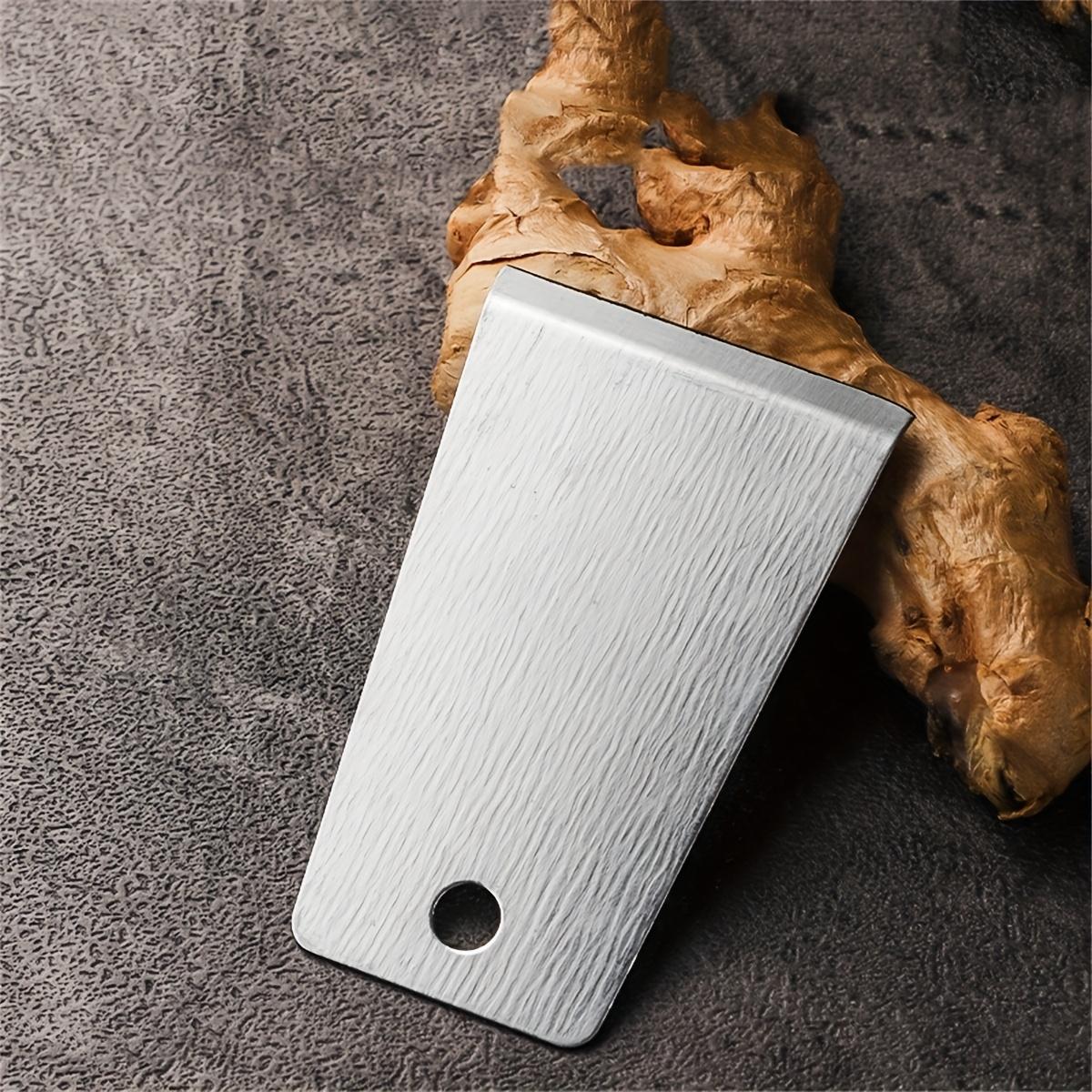 

1PC Stainless Steel Ginger Peeler & Grater - Dual Purpose Kitchen Tool for Easy Peeling, Slicing & Shredding of Ginger