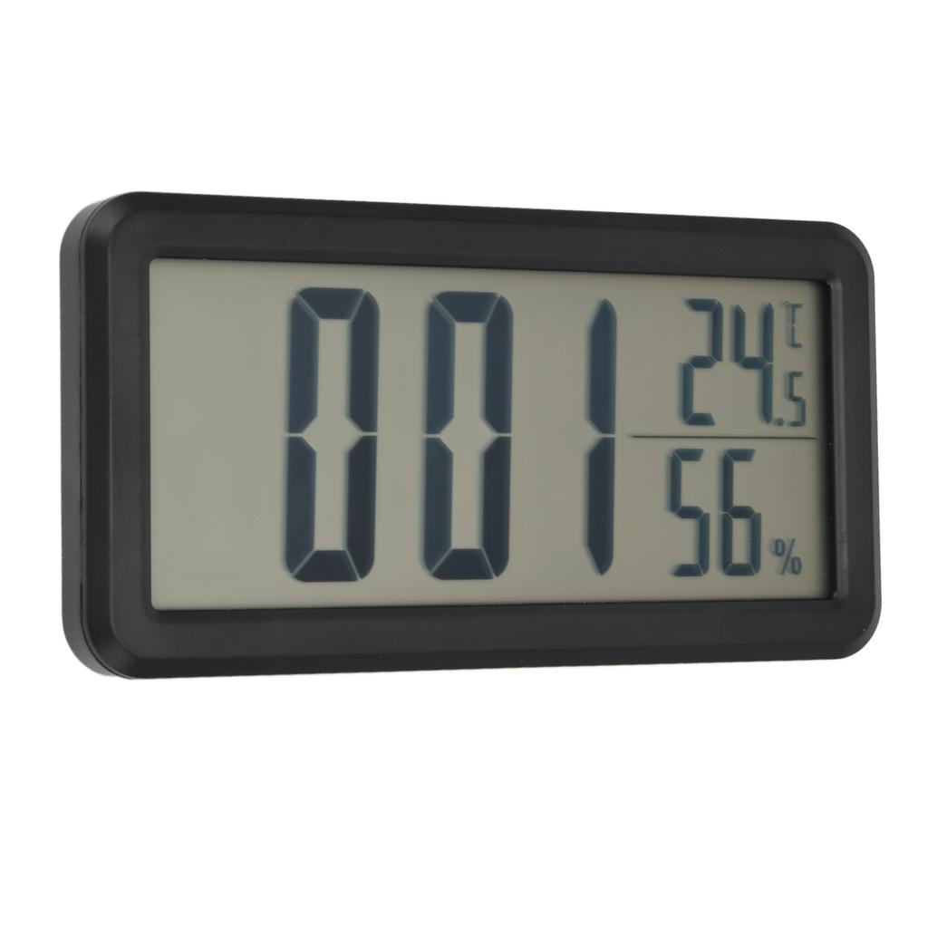 Digital Alarm Clock Portable Black Temperature Humidity Wall Mounted LCD Digital Electronic Clock for Dormitory Desktop
