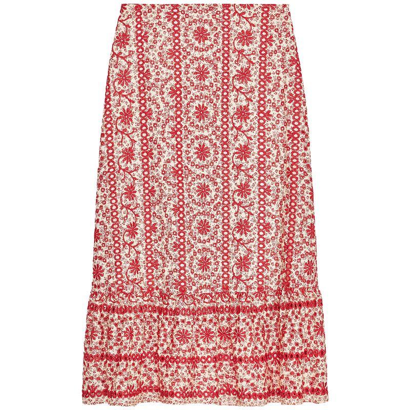 

Zaprha 2025 New Arrival Cut Out Embroider Fashion Temperament High Waist Midi Skirt Skirt Fancy 3583839 Red L