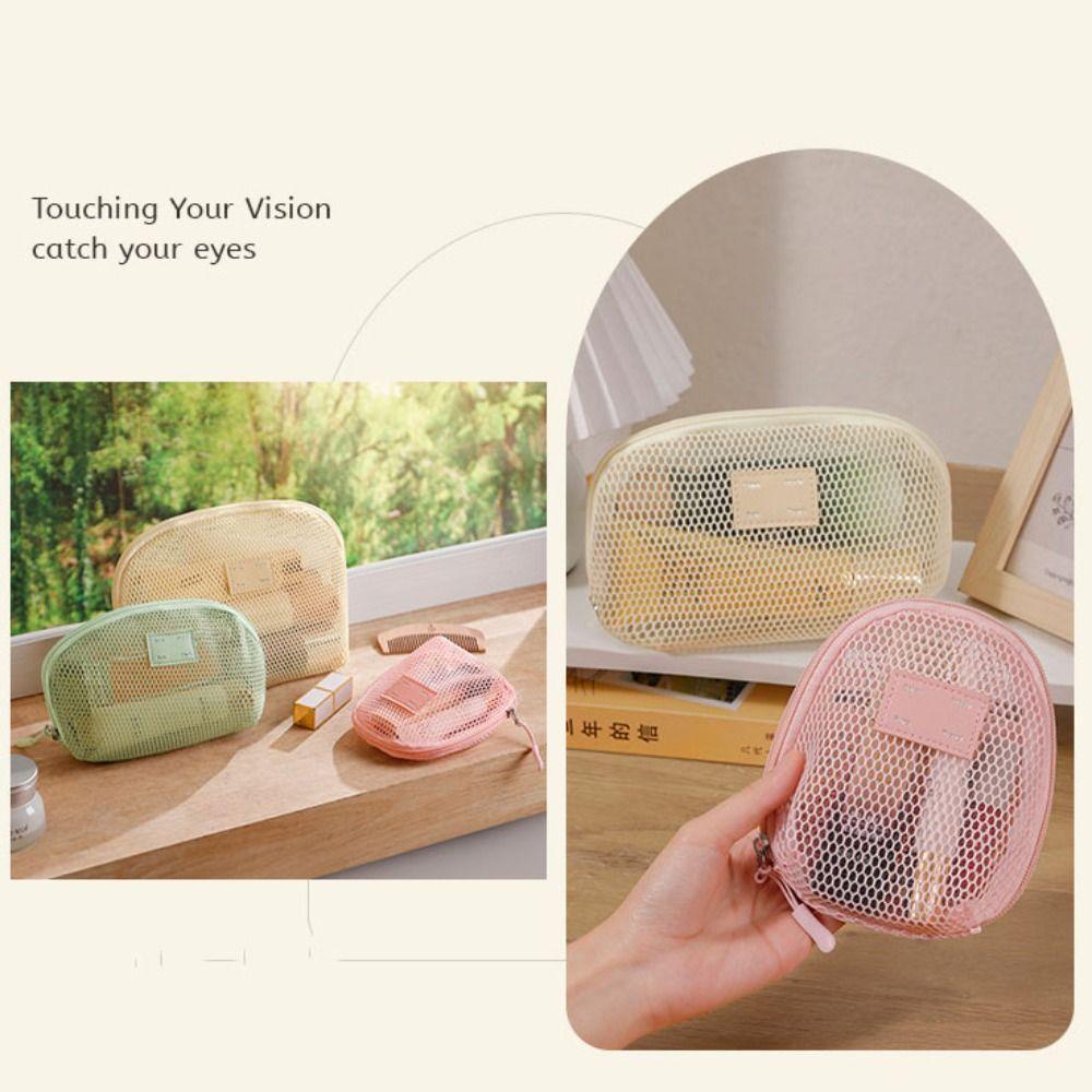 Nylon Cosmetic Bag Hand-held Storage Pouch Casual Toiletry Wash Bags  Women