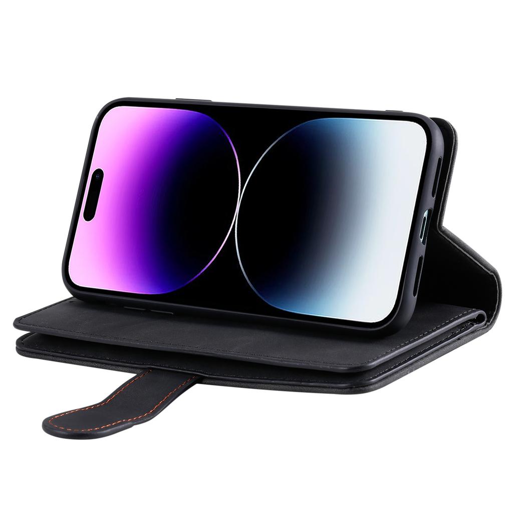 For iPhone 16 Plus Case Zipper Pocket 9 Card Slots PU Leather Phone Cover