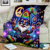 1PC Custom Name Peaceful Hippie Dreams Flannel Blanket Versatile,all-season Throw Suitable for the Living Room,bedroom,camping,travel,and Gift