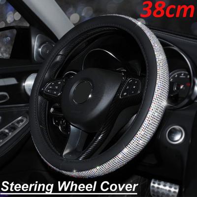 Winter Warm Non-Slip Shock Absorption Universal Car Steering Wheel Cover Plush Soft Texture 15//38cm Steering Wheel Cover for Women and Man