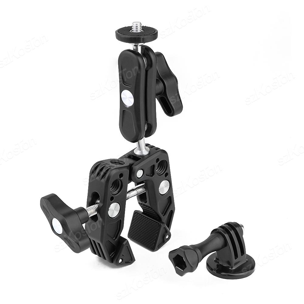 Cycling Motorcycle Clip Quick Release Magic Arm 360 Aluminum Alloy Super Clamp For Camera GoPro Insta 360 DJI Action Camera
