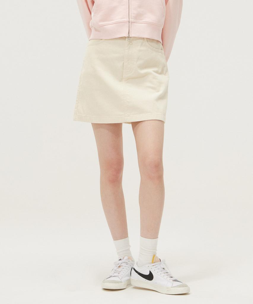 Lee Corduroy Mini Skirt Ivory