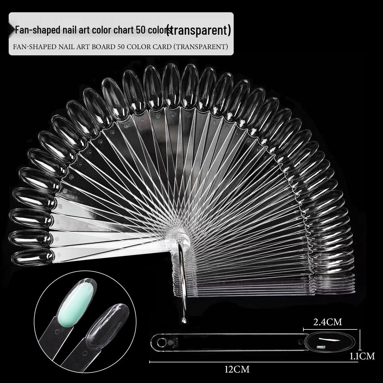 

Овальная веерообразная палитра цветов для нейл-арта, 50 штук, дисплей для образцов для практики с лаком для ногтей