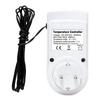EU FR Plug Socket Thermostat Digital Temperature Controller Socket Outlet With Timer Switch Sensor Probe Heating Cooling