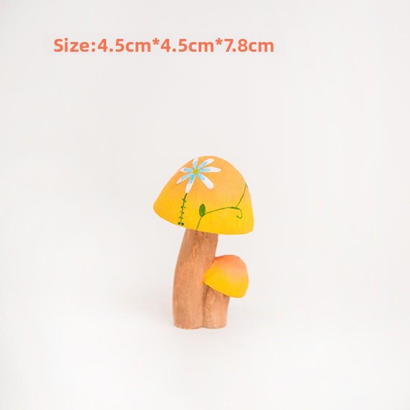 Wooden Mushroom Sculpture Handmade Housewarming Gift Kitchen Tabletop Ornament Style A