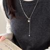 Silver Star Pendant Necklace Long Length Sweater Chain Necklace Adjustable Chain Necklace  Unisex