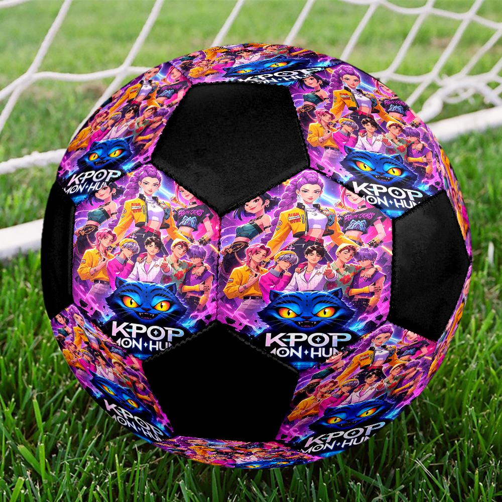 KPop Demon Hunters Tema Storlek 5 Fotboll, Lämplig för Både Inomhus- och Utomhusmatcher, en Gåva Lämplig för Alla.