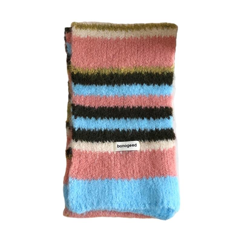 

Striped Scarf Color Blocking Warm Neck Warmer Comfortable Neckerchief for Women Men Fall and Winter Outdoor Activity
