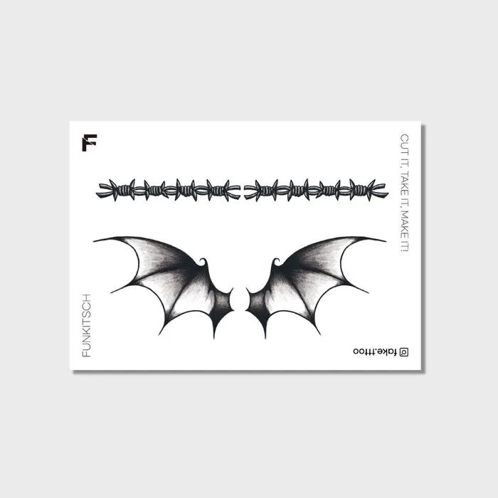 

Тату-наклейка «Крылья летучей мыши»