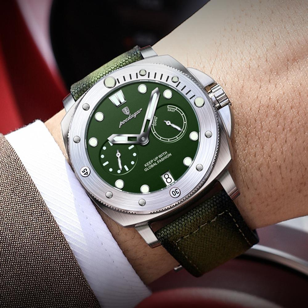 POEDAGAR High Quality Military Watch For Man Waterproof Luminous Date Fashion Men Clock Nylon Leather Quartz Watches