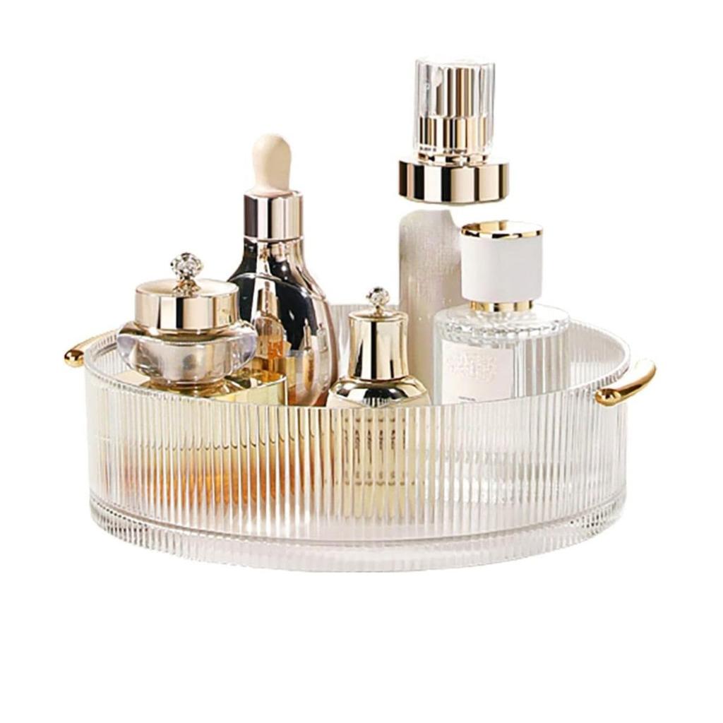 360 Rotating Makeup Organizer Tray Round Cosmetic Storage Holder for Jewelry, Perfume Rotating Spice Rack For Bathroom Kitchen