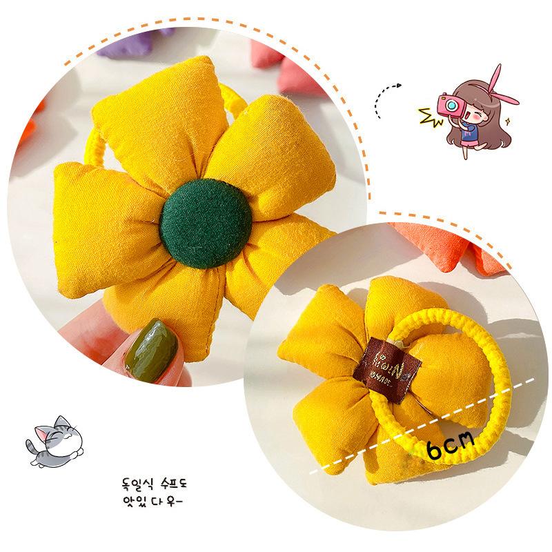 New Children Elastic Hair Bands Cute Flowers Bow Hair Bands Headwear Kids Hair Ties Girls Cute Simple Hairbands Hair Accessories