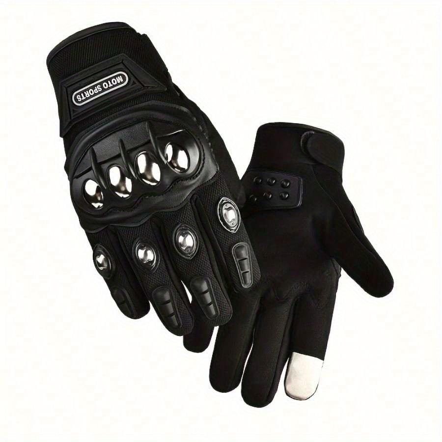 A Pair of Durable Touch-screen Motorcycle and E-bike Gloves with Stainless Steel Protection Not Water-washed Polyester for Outdoor Leisure
