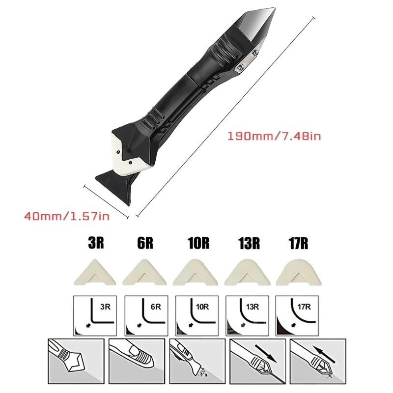 Multi-functional Home Use Glue Remover Filler Scraper Set Silicone Blade Corner Crack Grout Mud Tool