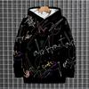 Interesting Letter 3D Printed Hooded Sweatshirt Autumn Winter Loose Fitting Pullover Atmospheric Comfortable Oversized Long Sleeved Men's Hoodies