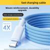 Compatible with Apple PD Fast Charging Braided Data Cable, Dual-ended Type-C 66W Mobile Phone Charging Cable