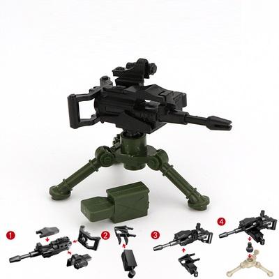 Military Plastic Weapons Mortar M2 Heavy Machine Gun MK19 Grenade SWAT Pack City Bricks Minifigurine Building Block Children Toy
