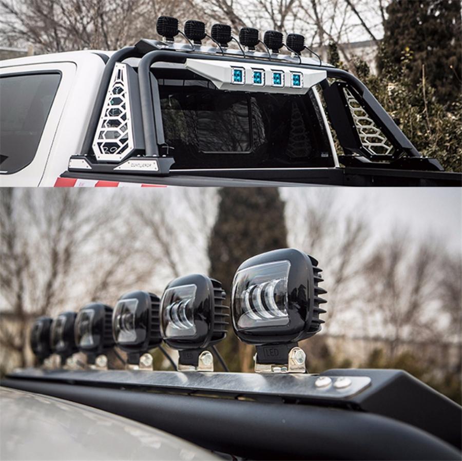 2Pcs 6D Lens 5 Inch 60W Led Work Light Bar 6000K White Flood Beam For Car 4x4 Offroad Truck Boat UAZ ATV 12V 24V Led Angel Eyes Driving Lights