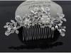 Rhinestone Inlaid Diamond Pearl Flower Hair Comb for Women