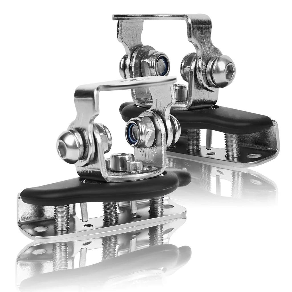 JOYINLED 2pcs Stainless Steel Universal Car Auto Hood LED Work Light Bracket Holder Clamp Engine Cover Lamp Bar Mounting Clamp
