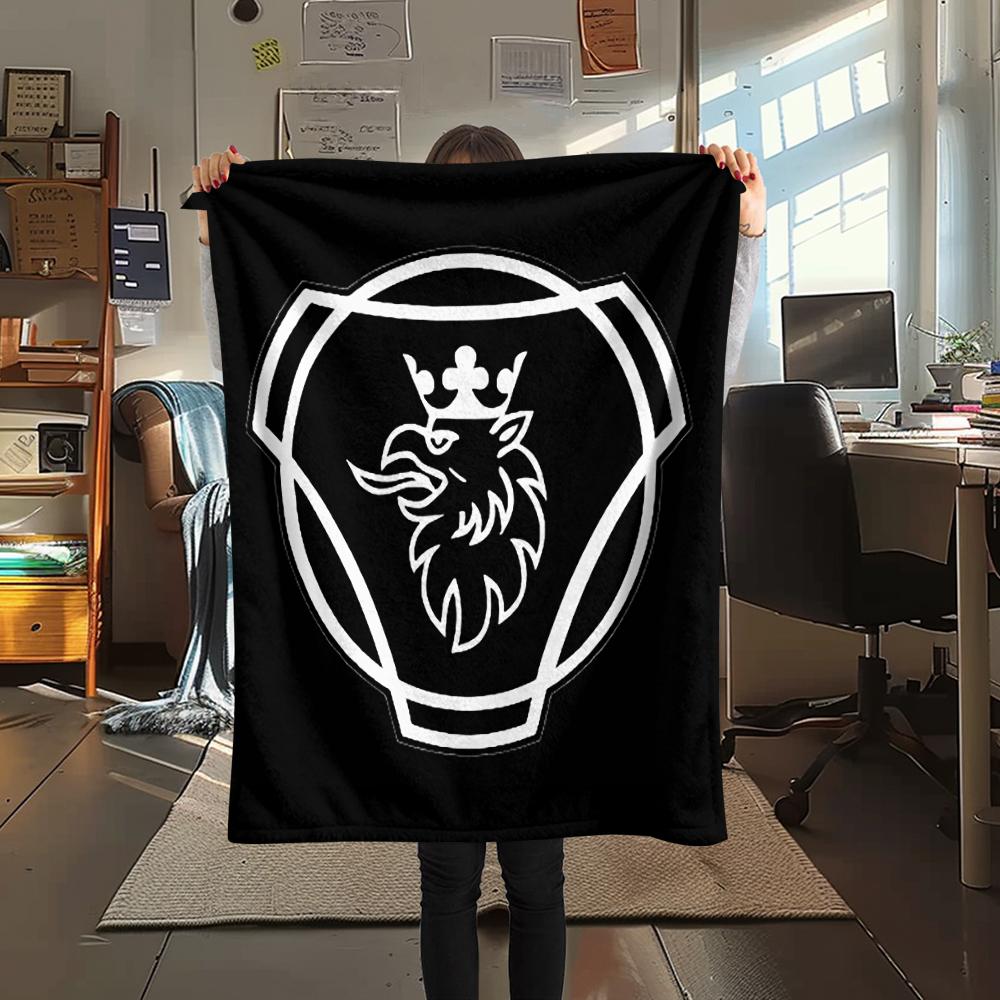 Scania Emblem,pattern Flannel Blanket, High Quality Comfortable for All Seasons, Home Decor, Warmth and Comfort, Perfect for Gifts.