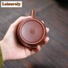 200 ml ästhetische Yixing-Teekanne aus lila Ton, handgefertigt, schlicht, rund, mit Roherz, Drachenblut, Sand, Schlamm, Wasserkocher, Zisha-Teeservice, Geschenk