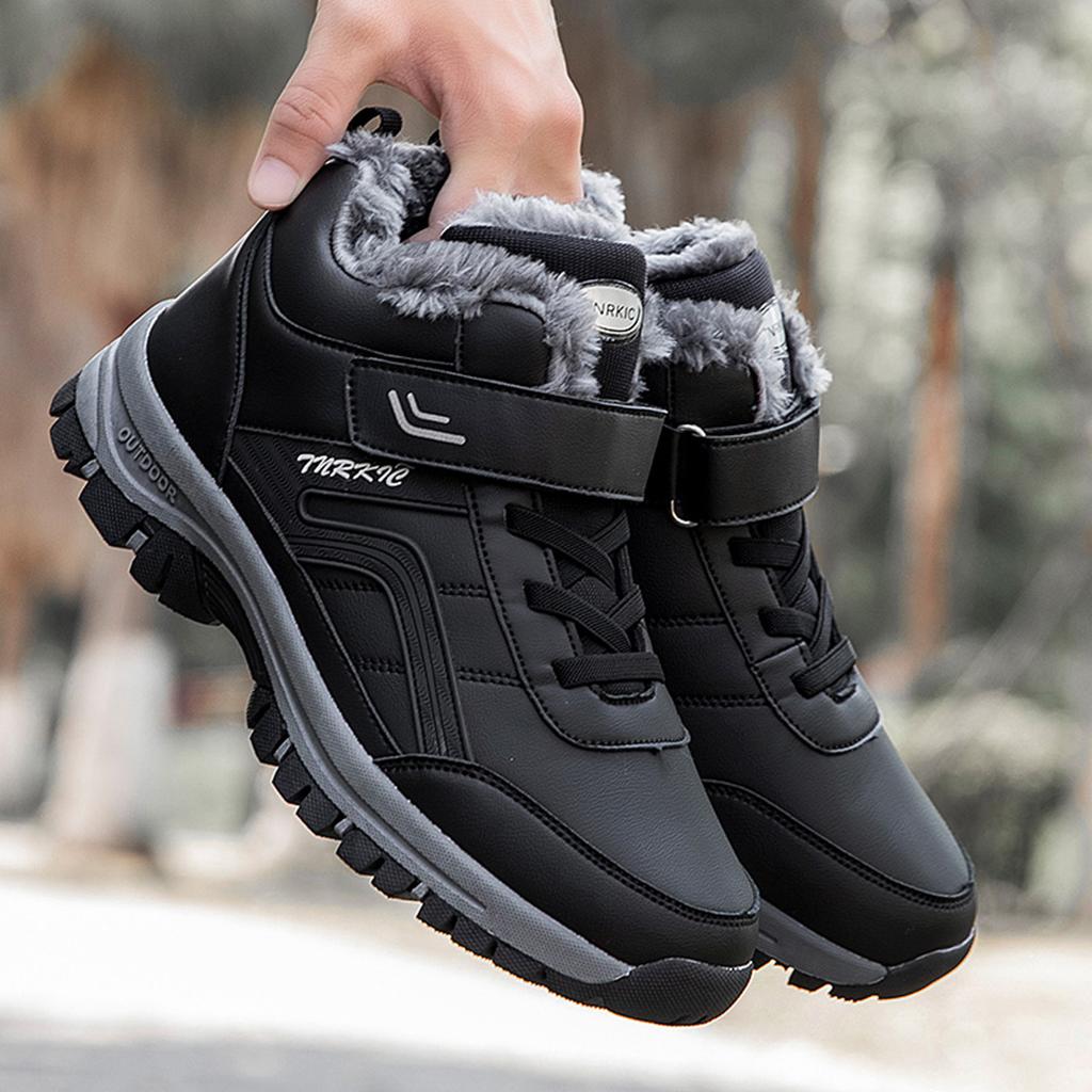 Men Boots Winter Boots Non-slip Warm Snow Shoes Men Cotton Boots Male Shoes Comfortable Low Top Hiking Shoes Men