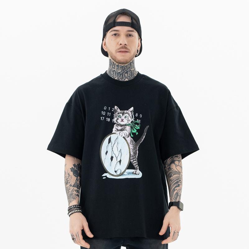 Cotton Tshirt For Men And Women Luxury Brand Kitty Pattern T-shirt Short Sleeve Men's Unisex Summer Men's T-Shirt
