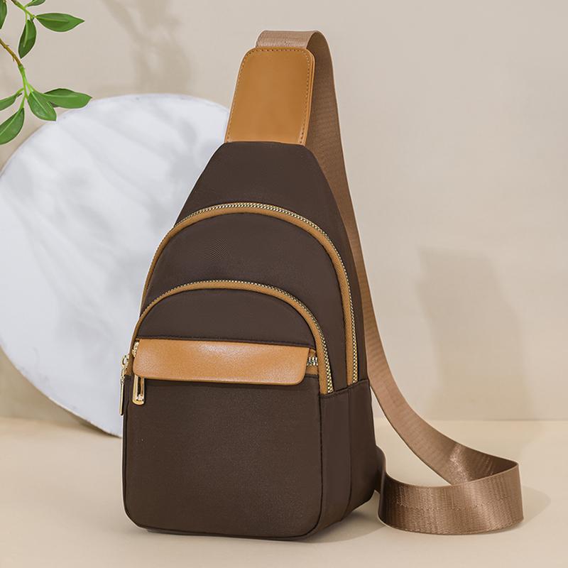 Dámska náprsná taška s kontrastnou farbou, veľkokapacitná taška cez rameno/crossbody