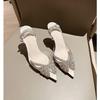Ladies Sandals High Heel Pumps Shoes Summer New Rhinestone Flower Fashion Sexy Women Classic Wedding Shoes Bridal Pearl Sandals
