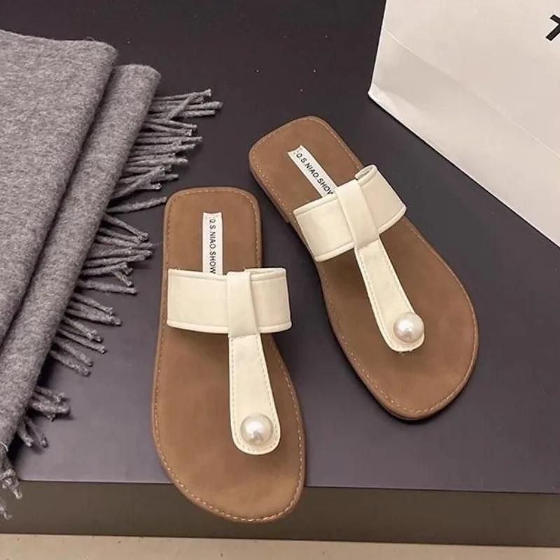 Fashion Women's Flip Flops Slippers and Ladies Sandals Flat Slides Designer Luxury Top Designs Shoes Unique Summer Footwear Sale Pvc 39