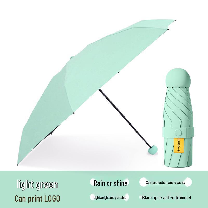 Custom Compact Dual-Use Anti-UV Umbrella, Mini Parasol for Sun and Rain