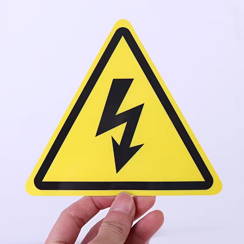 2pcs Yellow Warning Sticker 10cm Accessories Electrical Shock Hazard Danger Notice Danger Forelectric Box