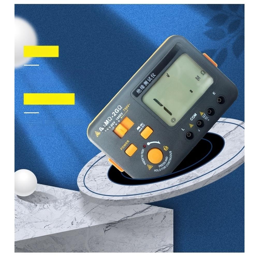 Insulation Resistance Tester VC60B Digital High Voltage Megohmmeter 250V 500V 1000V 1999 Count LCD Backlight Display