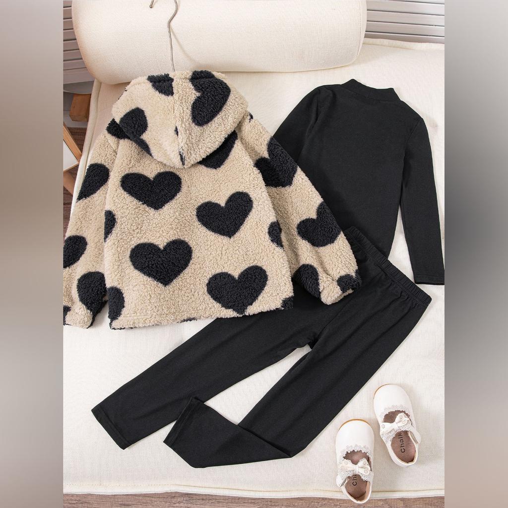 Kids Cartoon Casual Fashion Outfit Set Long Sleeve Top & Pants