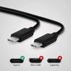 2 Câble USB-C vers USB-C 1,8M pour Samsung Galaxy S25 Ultra/S25 Edge/S25+/S25 FE - Noir