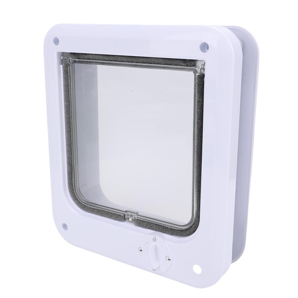 Pet Flap Door Multifunctional Minimalist Design 4 Way Control Cat Dog Swing Pet Door for Fence Window M(195x222mm