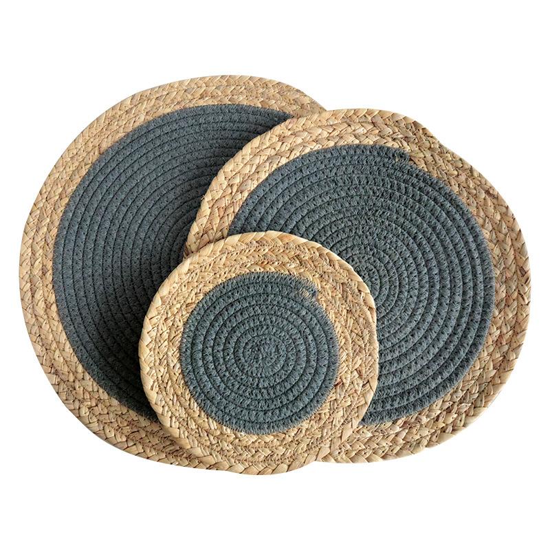 Placemat Mixed Dining Table Insulation Placemat Plate Mat Gourd Grass Home Furnishing Kitchen Insulation Mat (Dark Gray,20cm) темно-серого