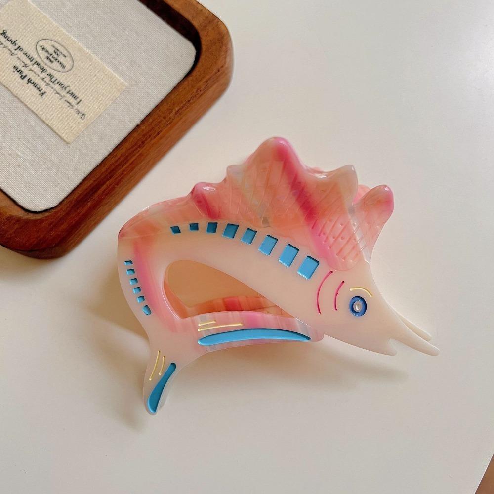 Sweet Tuna Hair Claw Korean Style Marine Organisms Shark Clip Acetate Ocean Tunny Hair Clip  Female