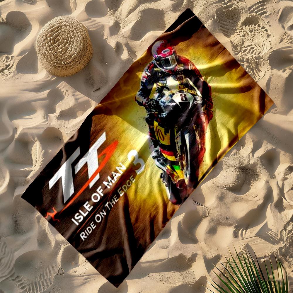 Isle Man Tt Beach Towel High Absorbency & Quick-Dry Comfortable Lightweight Perfect for Traveling Yoga Camping and Swimming