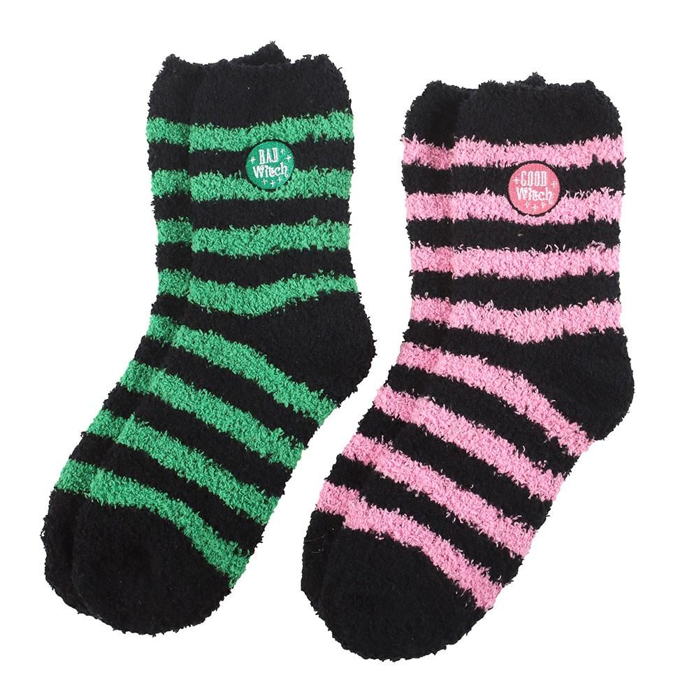 Something Different Womens/Ladies Good Witch And Bad Witch Fluffy Socks (Pack of 2)