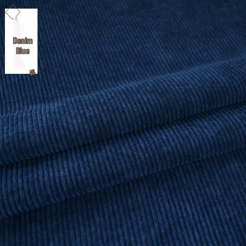 Solid-Color Ribbed Corduroy Jacket and Shirt-Smock in Silk Fabric