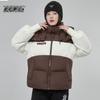XueZhongFei Damen Colorblock Daunenjacke mit Kapuze